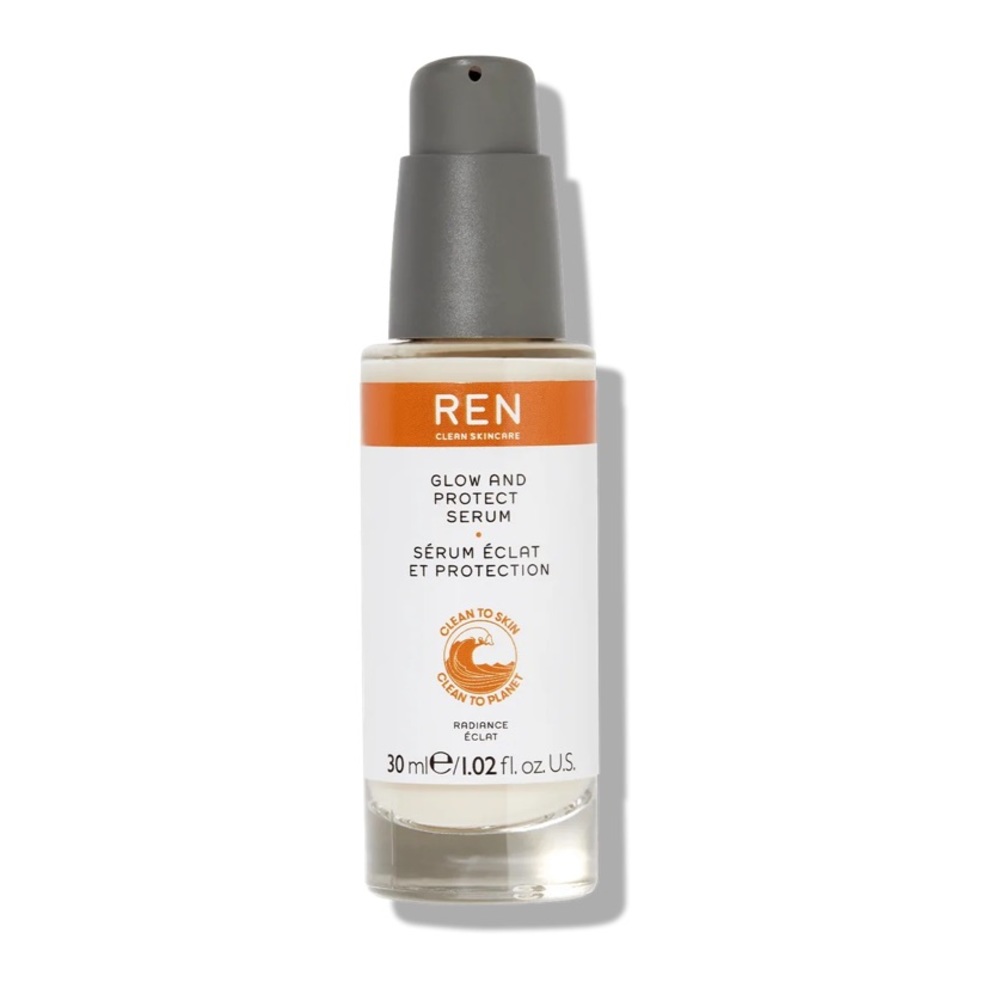 REN CLEAN SKINCARE Glow and Protect Serum 1oz $68 NIB